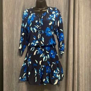 Yum I Kim dress lightweight. Black basic color with blue and green floral print